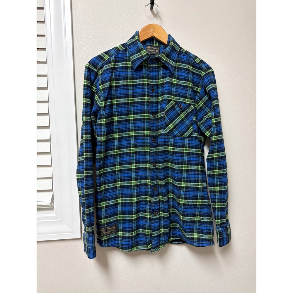Vermont Flannel Co Blue Green Plaid Shirt Medium USA